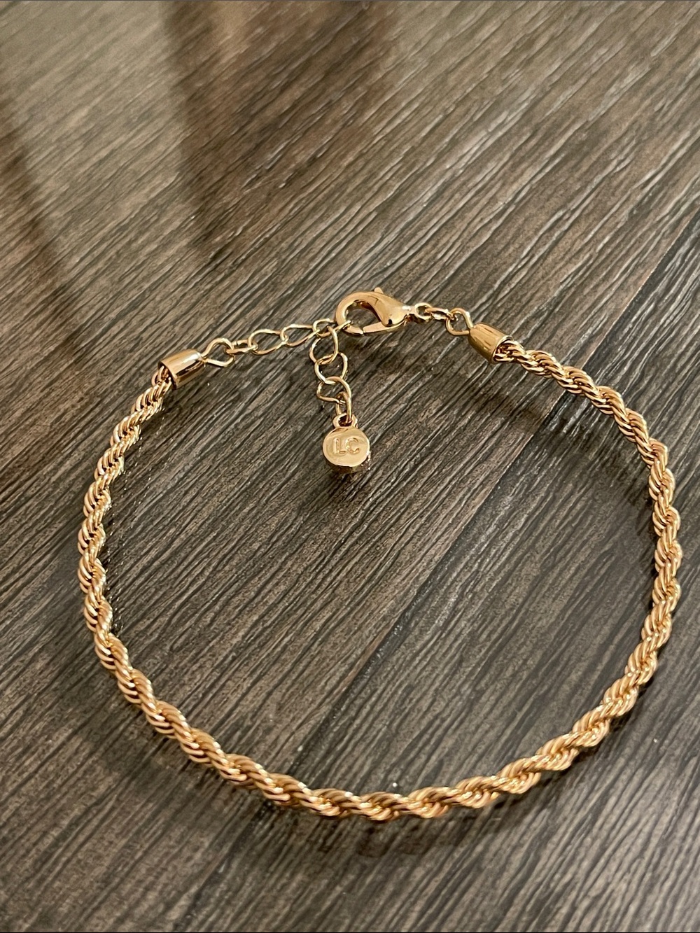 Liz Claiborne Gold-tone Rope Chain Bracelet - Adjustable